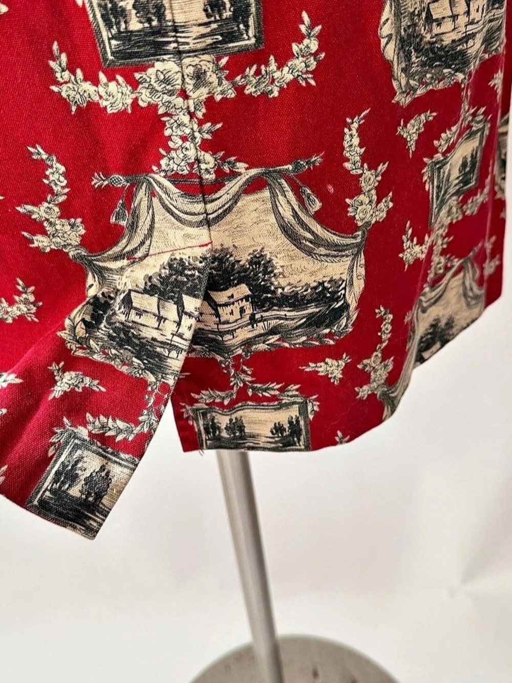 Talbots A-Line Toile Print Skirt in Red Size 10 - Picture 3 of 5